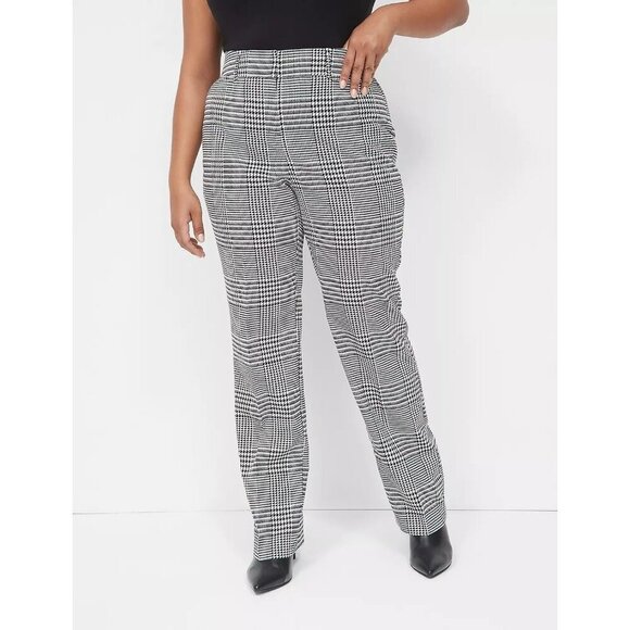 NWT Lane Bryant Perfect Drape Straight Leg Pant Size 28 Petite Mid Rise Preppy - Picture 1 of 13